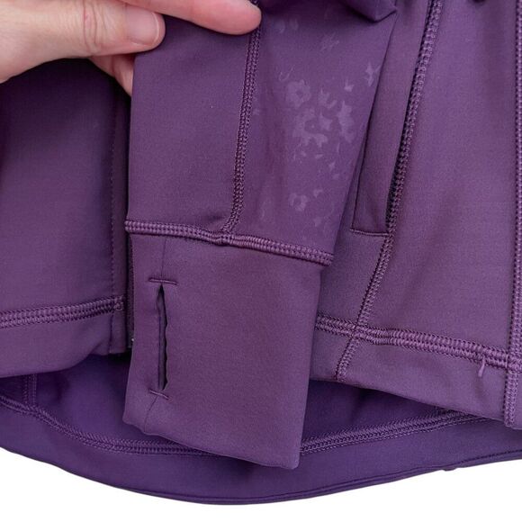 Ivivva by Lululemon Girls Plum Purple Full Zip Jacket with Floral Shimmer Size 7 - Picture 4 of 8